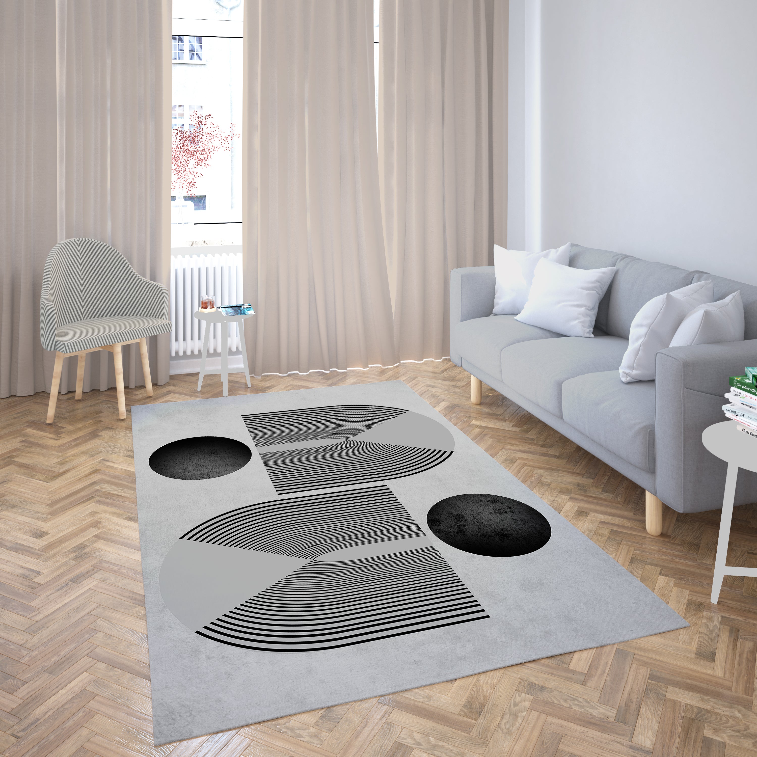 Tapis SEVENTIES Gris Noir