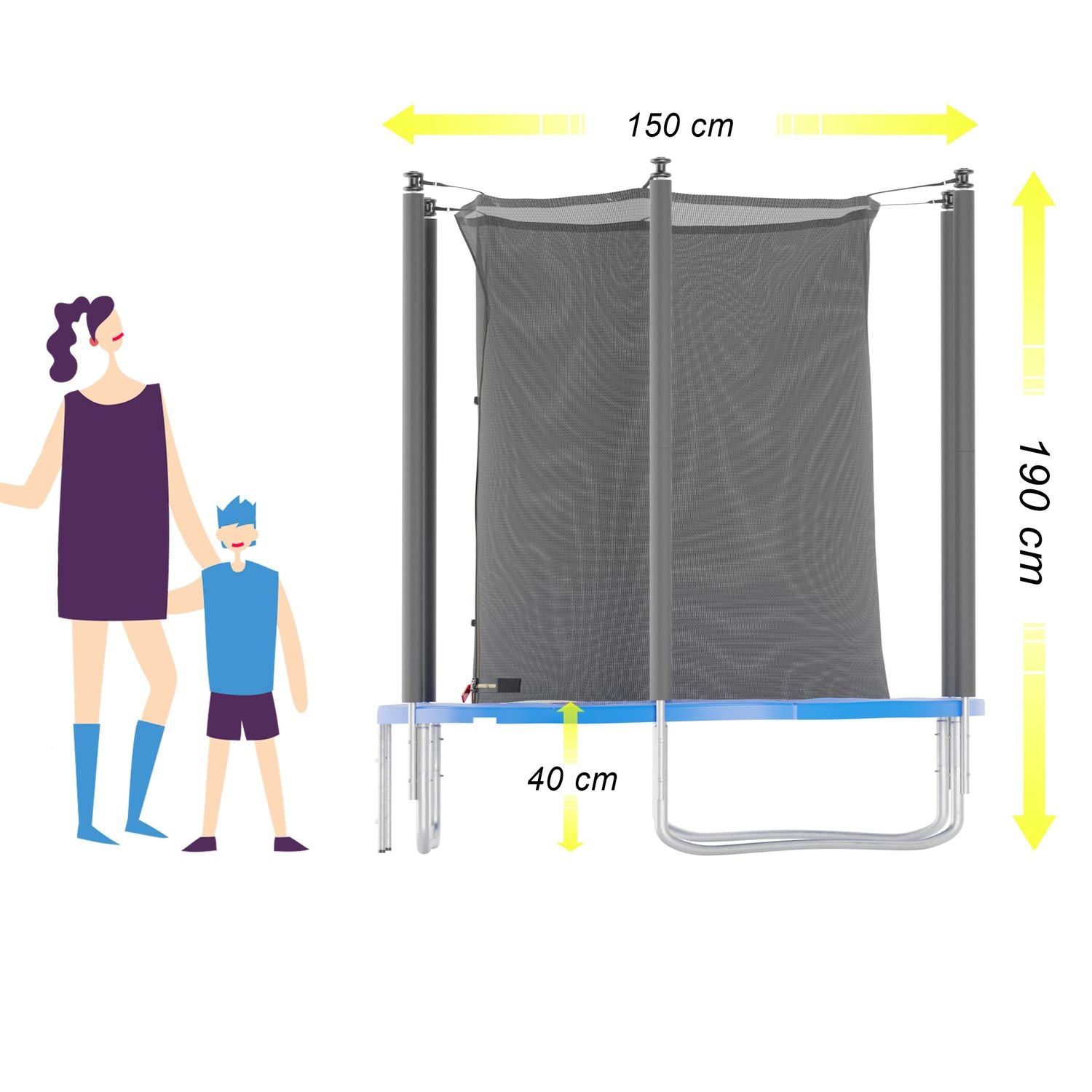 Trampoline Classique 5FT-150cm Bleu