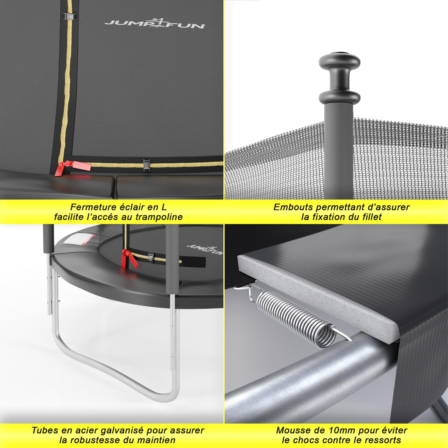 Trampoline Classique 5FT-150cm Noir