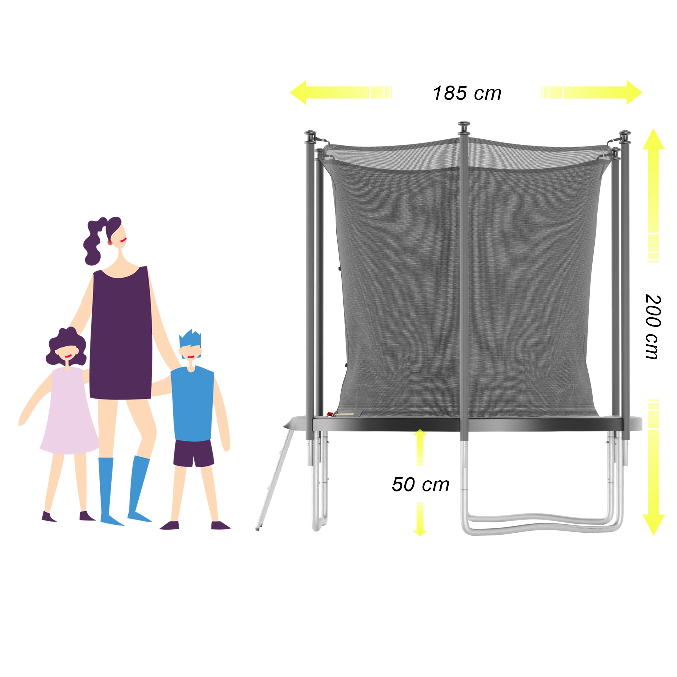 Trampoline Classique 6FT-185cm Noir