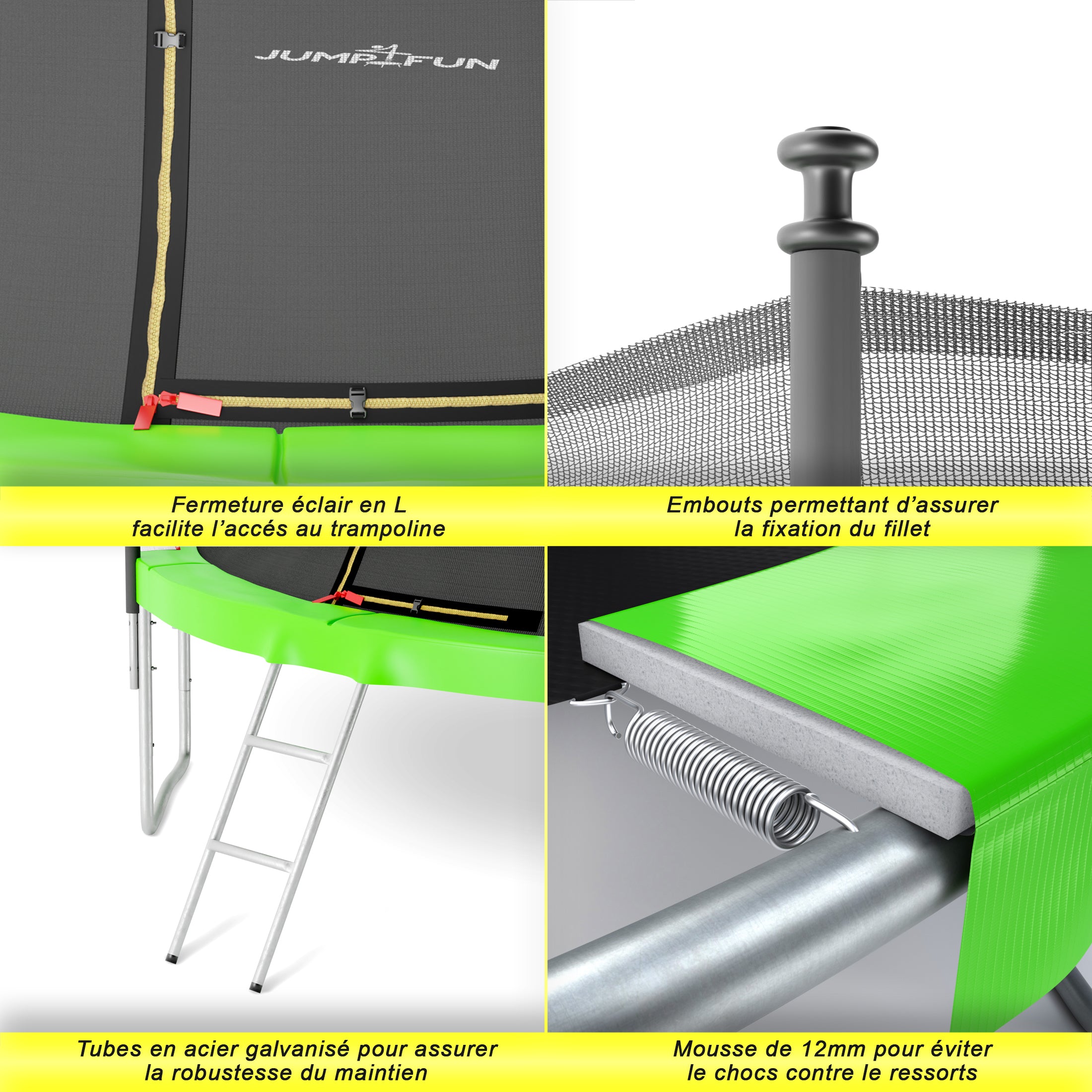 Trampoline Classique 8FT-244cm Vert pomme