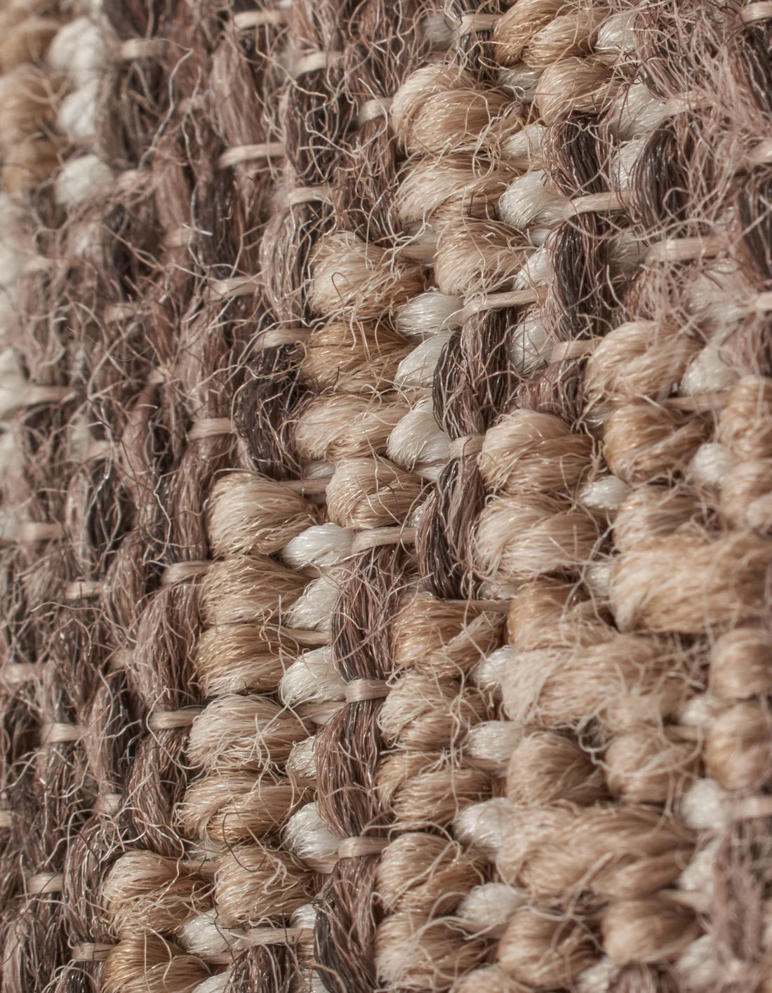 Tapis intérieur et extérieur - aspect jute motifs feuilles - marron