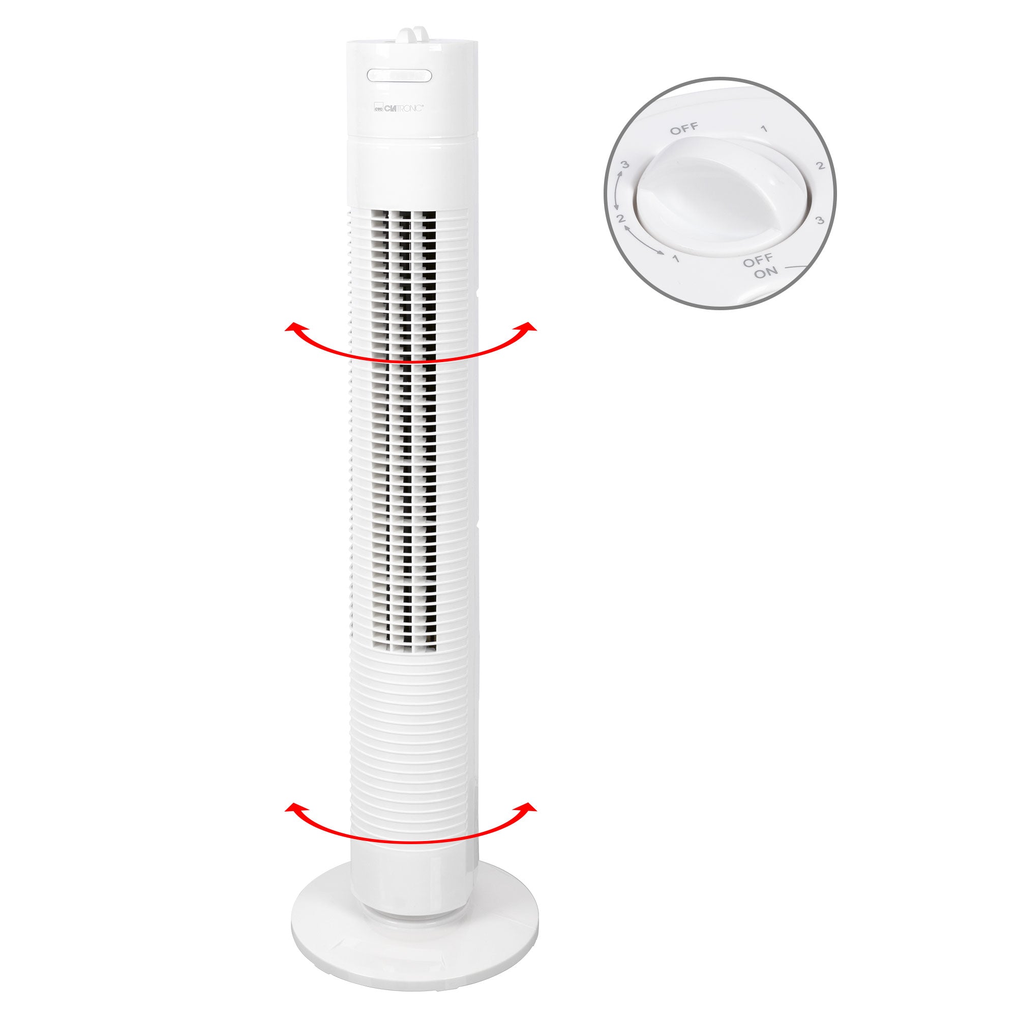 Tour Ventilateur oscillant Blanche