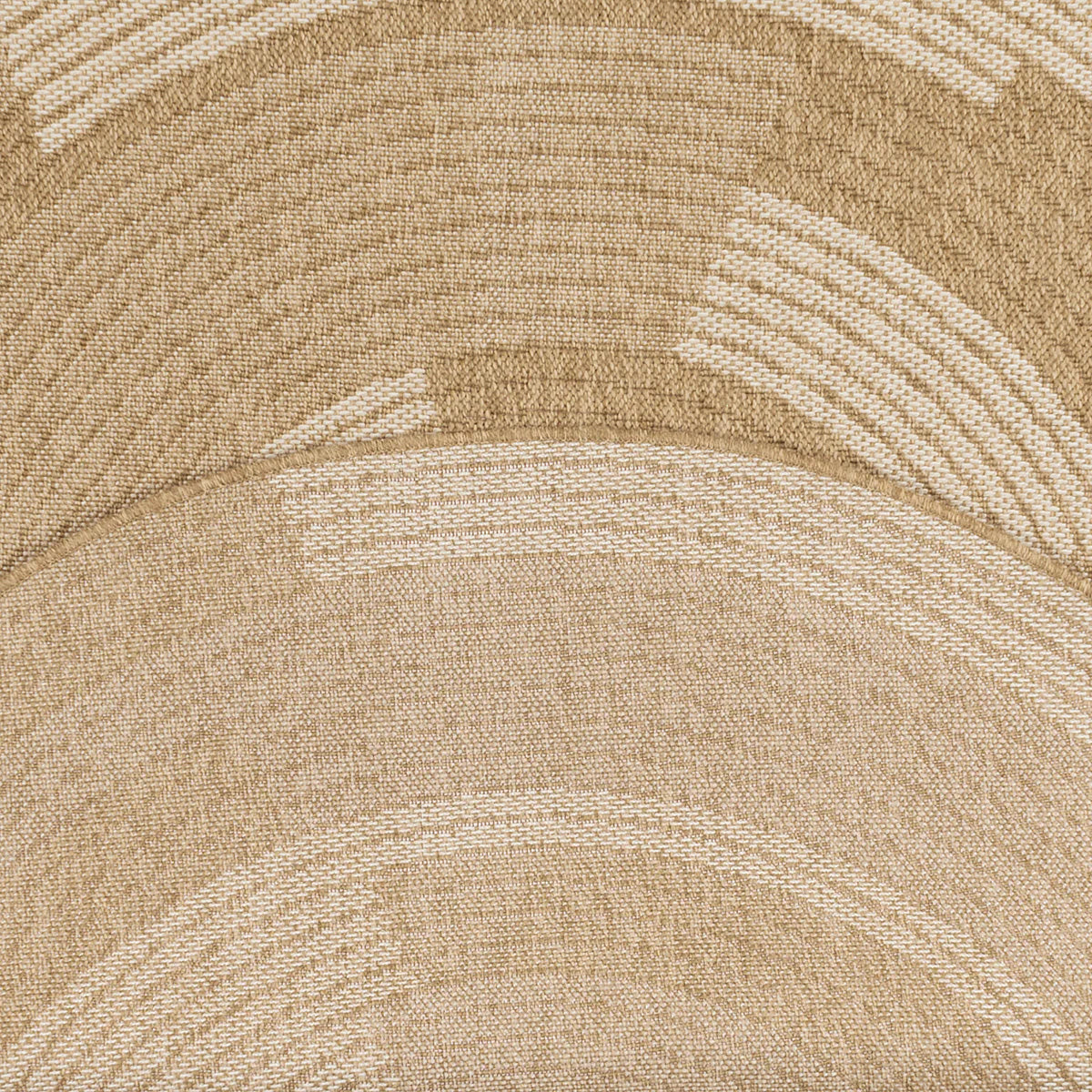 Tapis aspect jute nature motifs circulaires blancs rond - Nature