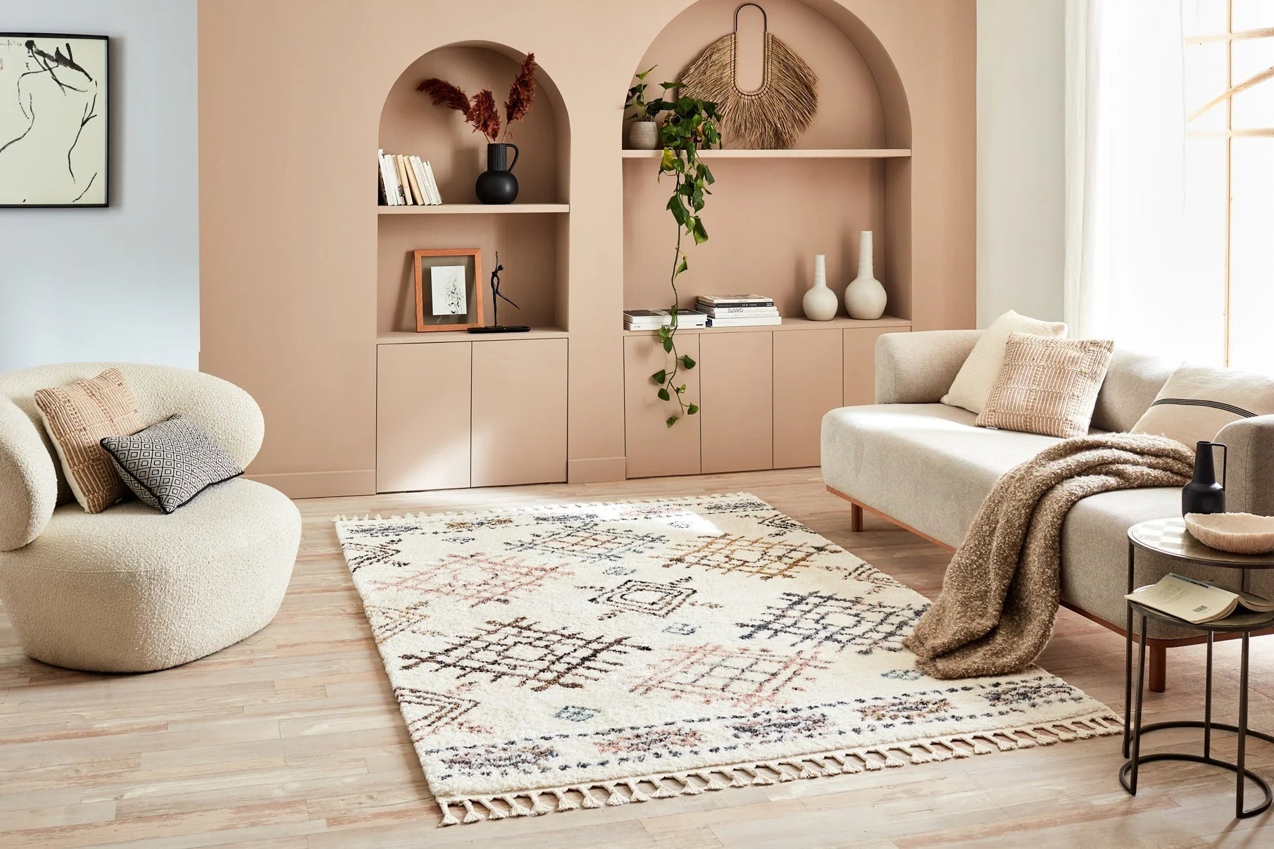 Tapis ethnique crème - Delya