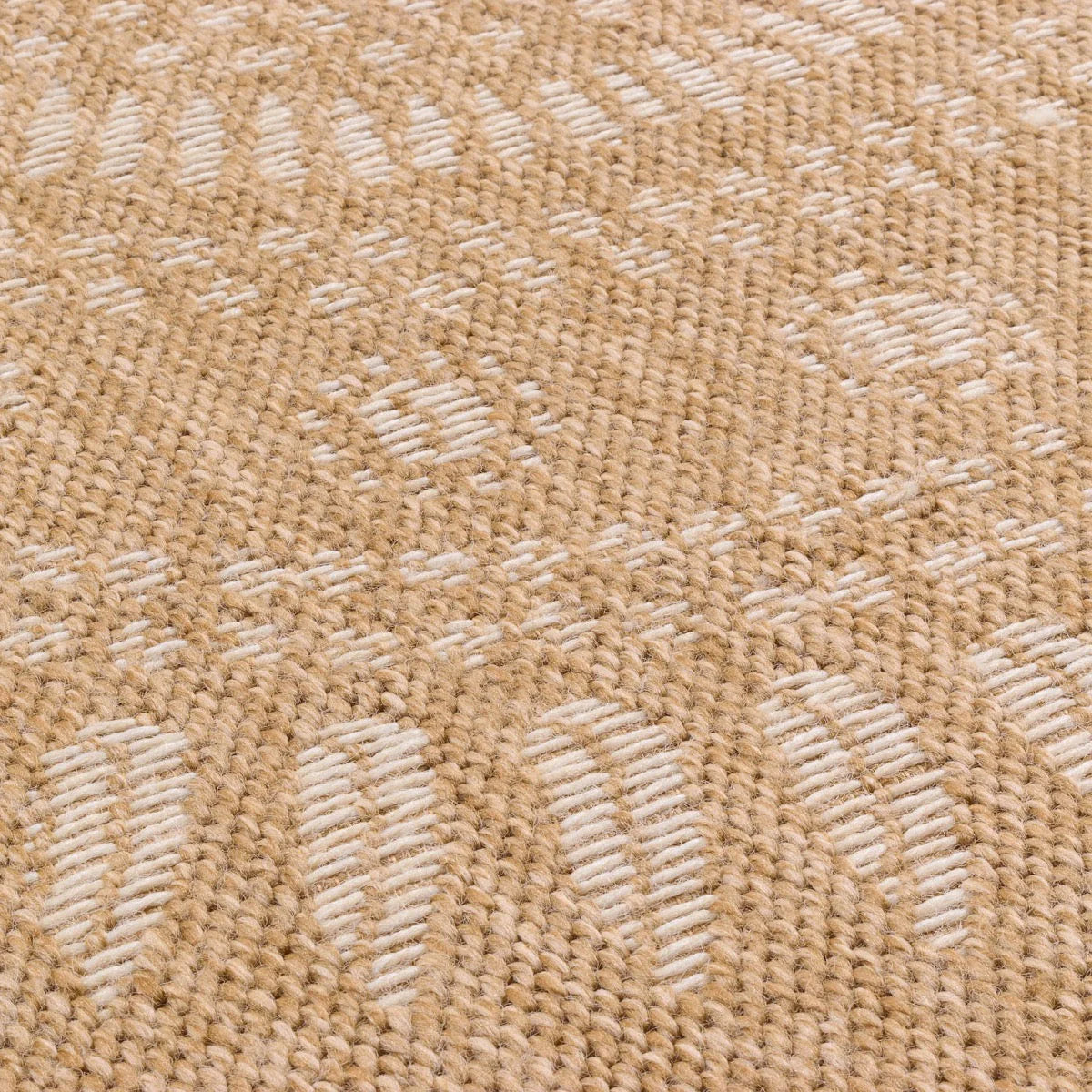 Tapis aspect jute nature motifs orientaux blancs - Nature