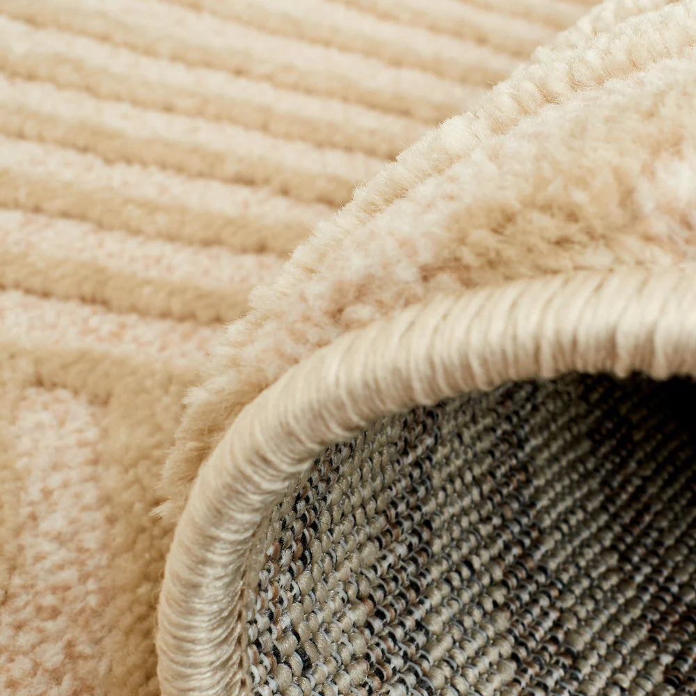 Tapis intérieur beige poils en relief