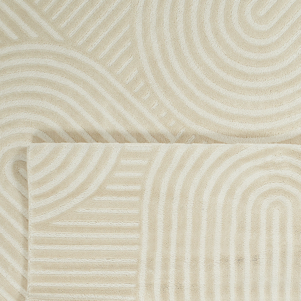 -Tapis intérieur poils en relief - crème