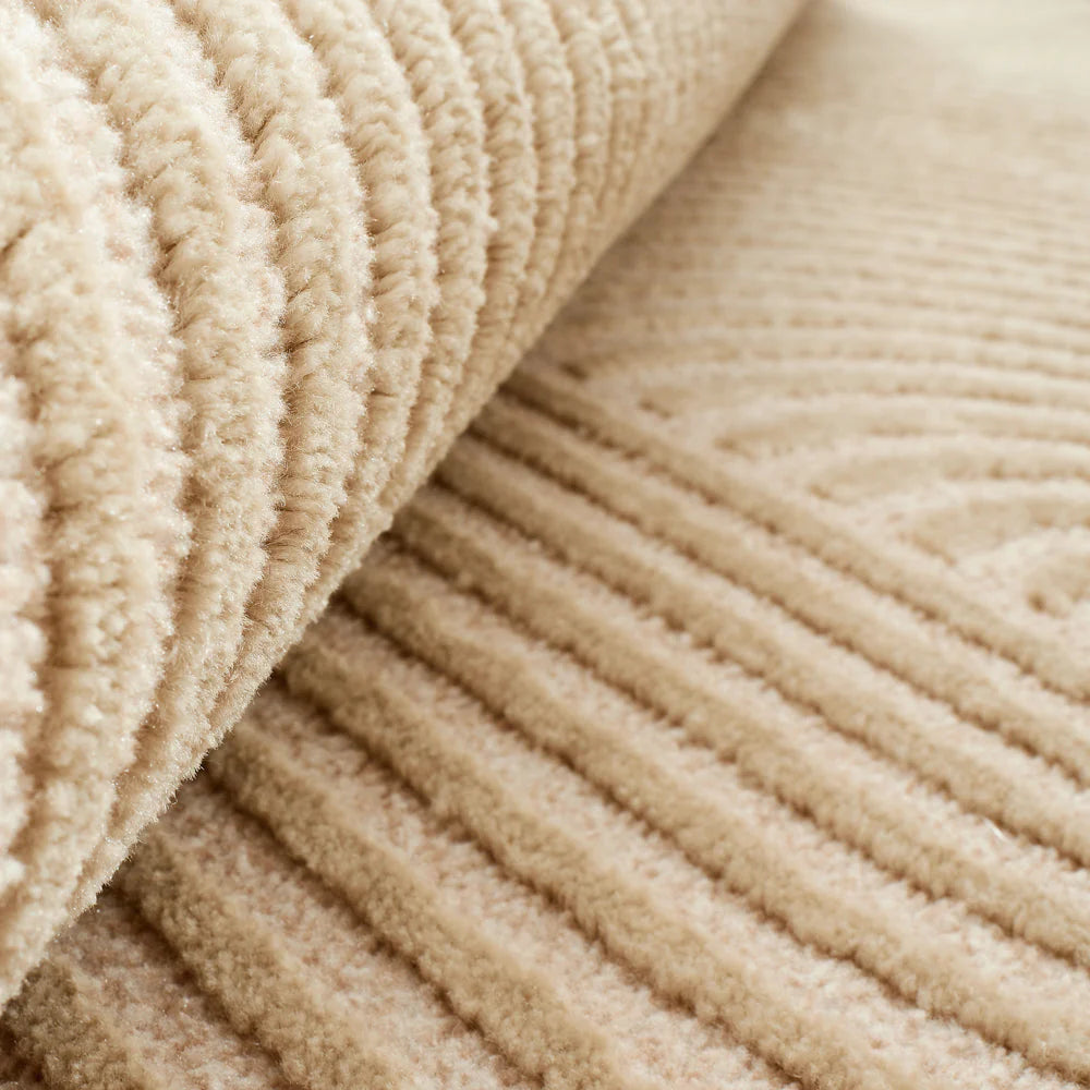 Tapis moderne beige à relief - Bianca