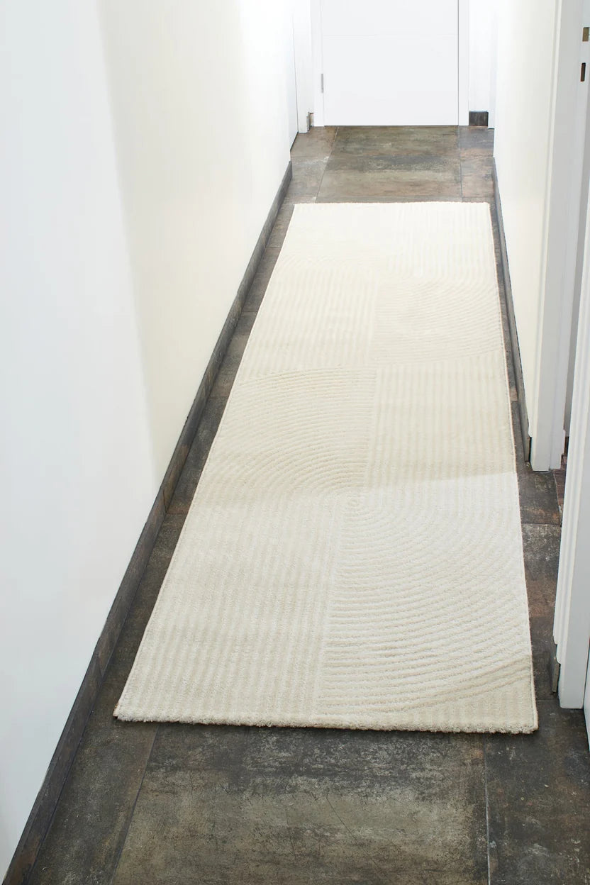 Tapis moderne crème à relief - Bianca