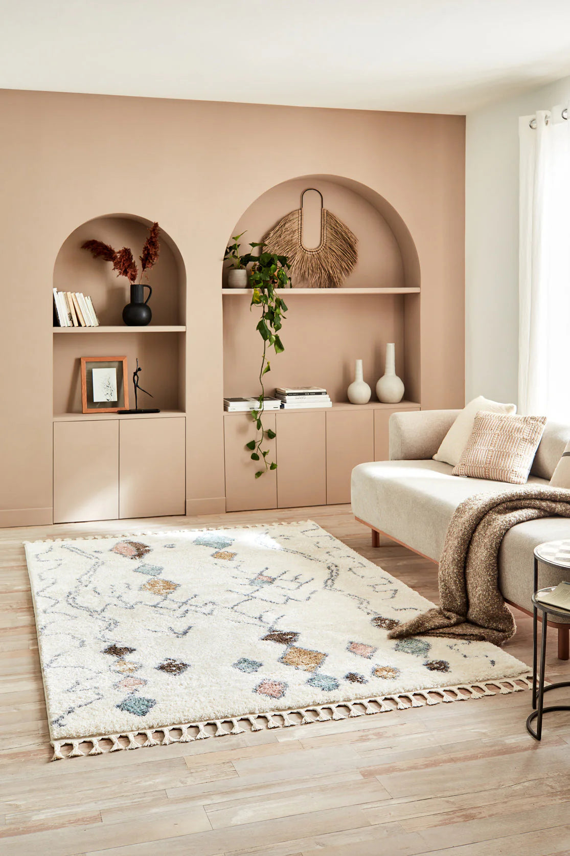 Tapis salon berbère crème - Delya