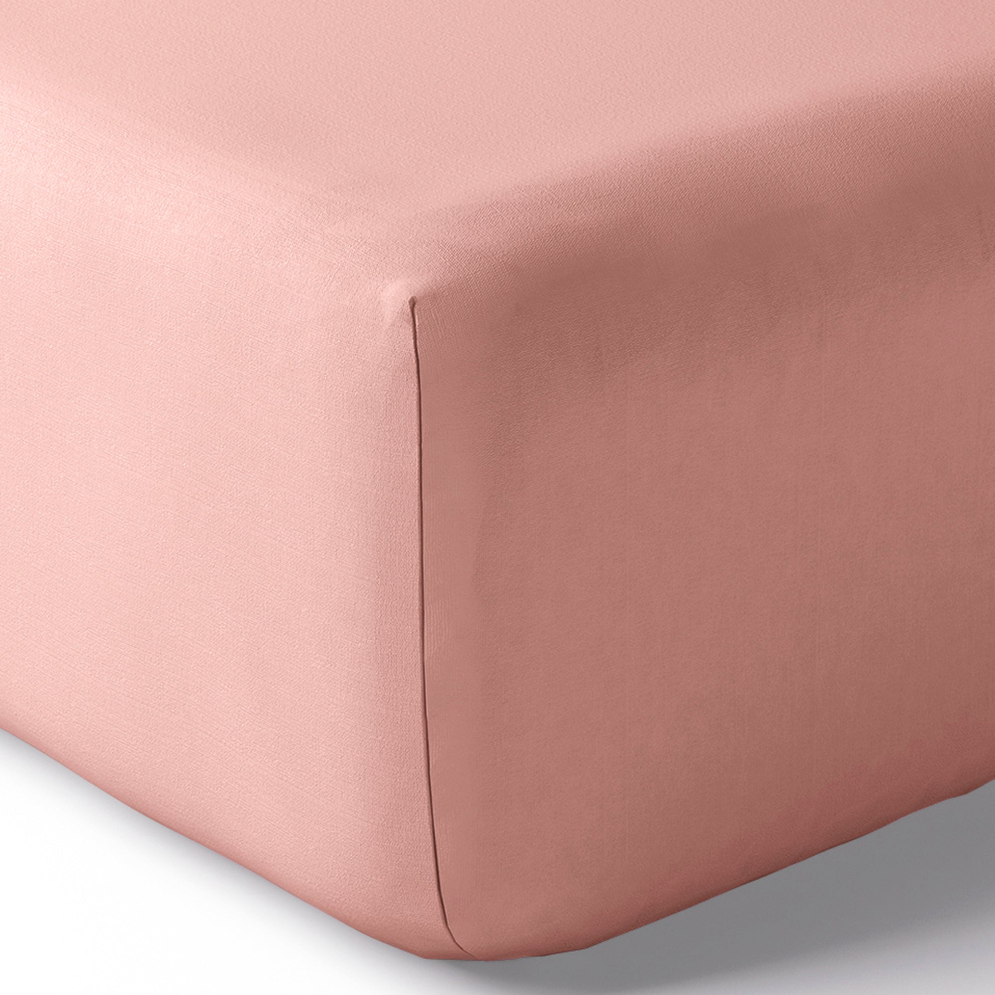 Drap housse Percale 180 x 200 cm Pur Coton Peigné Longues Fibres 80 Fils/cm² Rose poudré