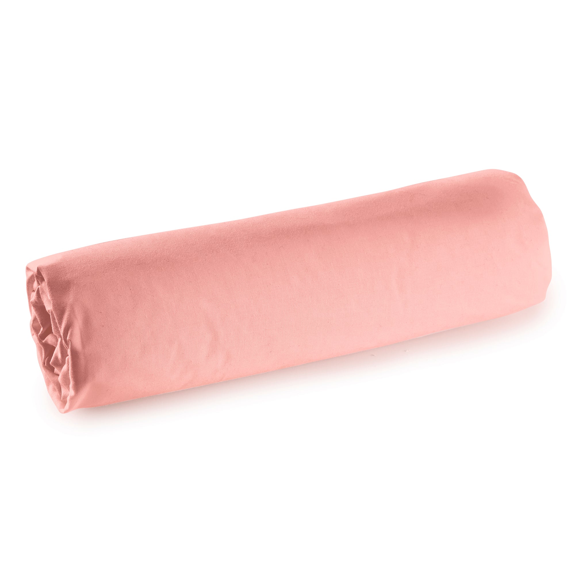 Drap housse Percale 180 x 200 cm Pur Coton Peigné Longues Fibres 80 Fils/cm² Rose poudré