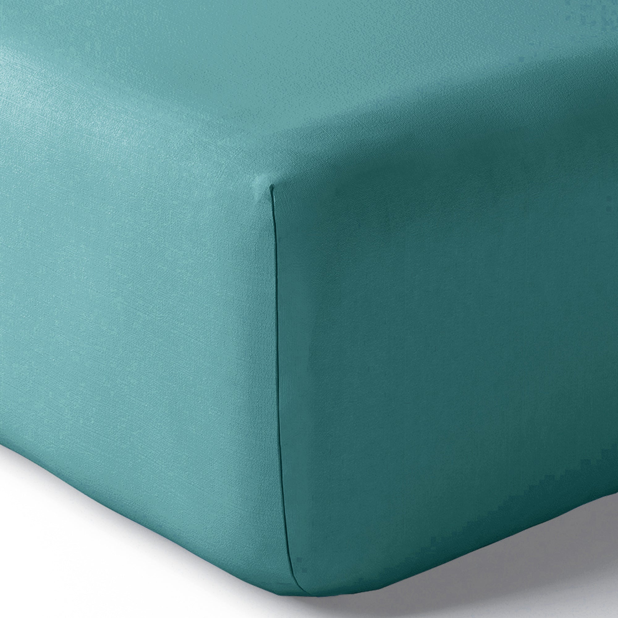 Drap housse Percale 180 x 200 cm Pur Coton Peigné Longues Fibres 80 Fils/cm² Paon
