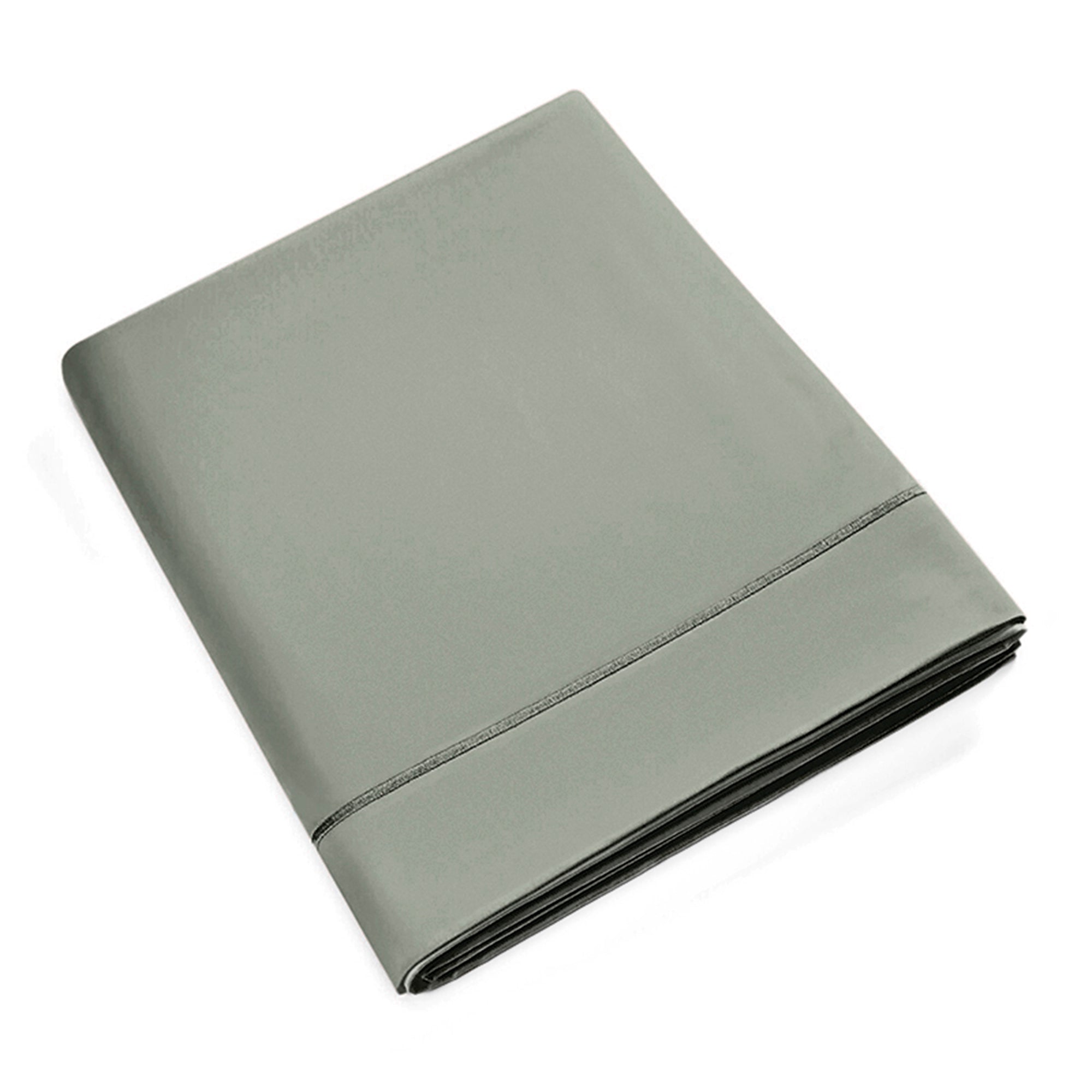 Drap Plat Percale 180 x 290 cm Pur Coton Peigné Longues Fibres 80 Fils/cm² Ardoise