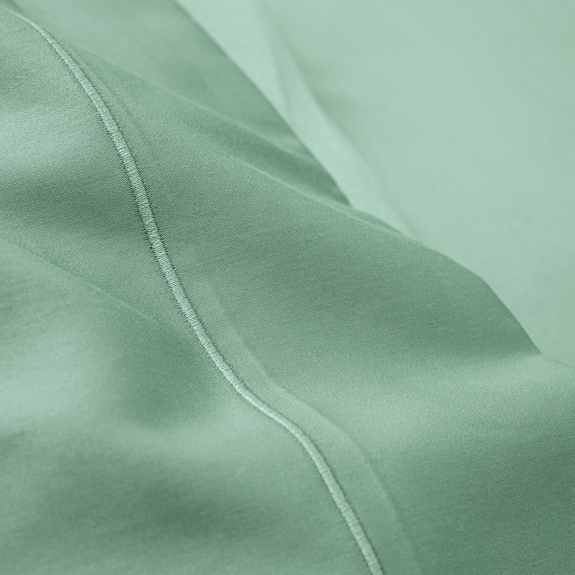 Drap Plat Percale 240 x 300 cm Pur Coton Peigné Longues Fibres 80 Fils/cm² Celadon