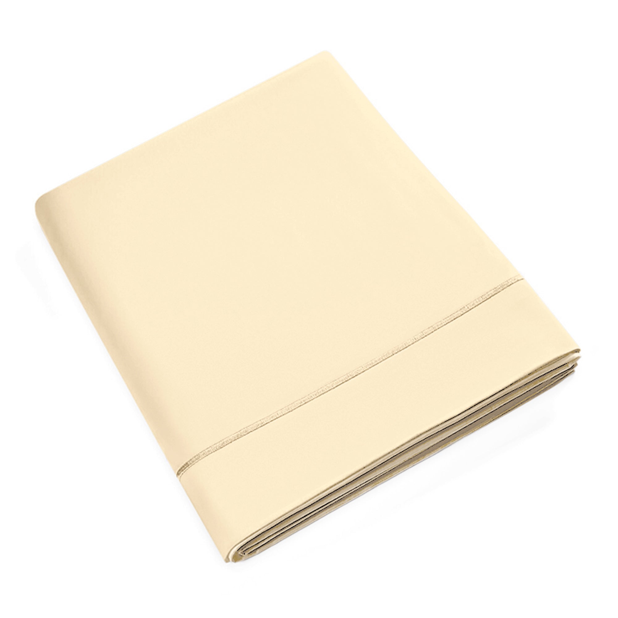 Drap Plat Percale 240 x 300 cm Pur Coton Peigné Longues Fibres 80 Fils/cm² Ivoire
