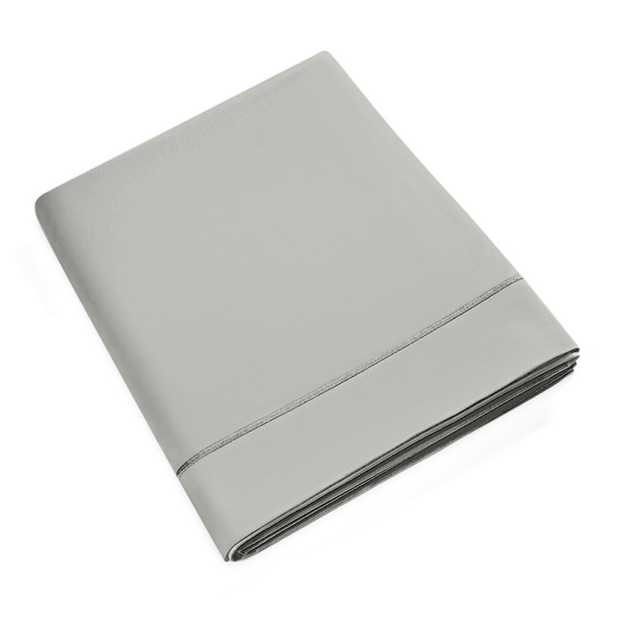 Drap Plat Percale 240 x 300 cm Pur Coton Peigné Longues Fibres 80 Fils/cm² Perle