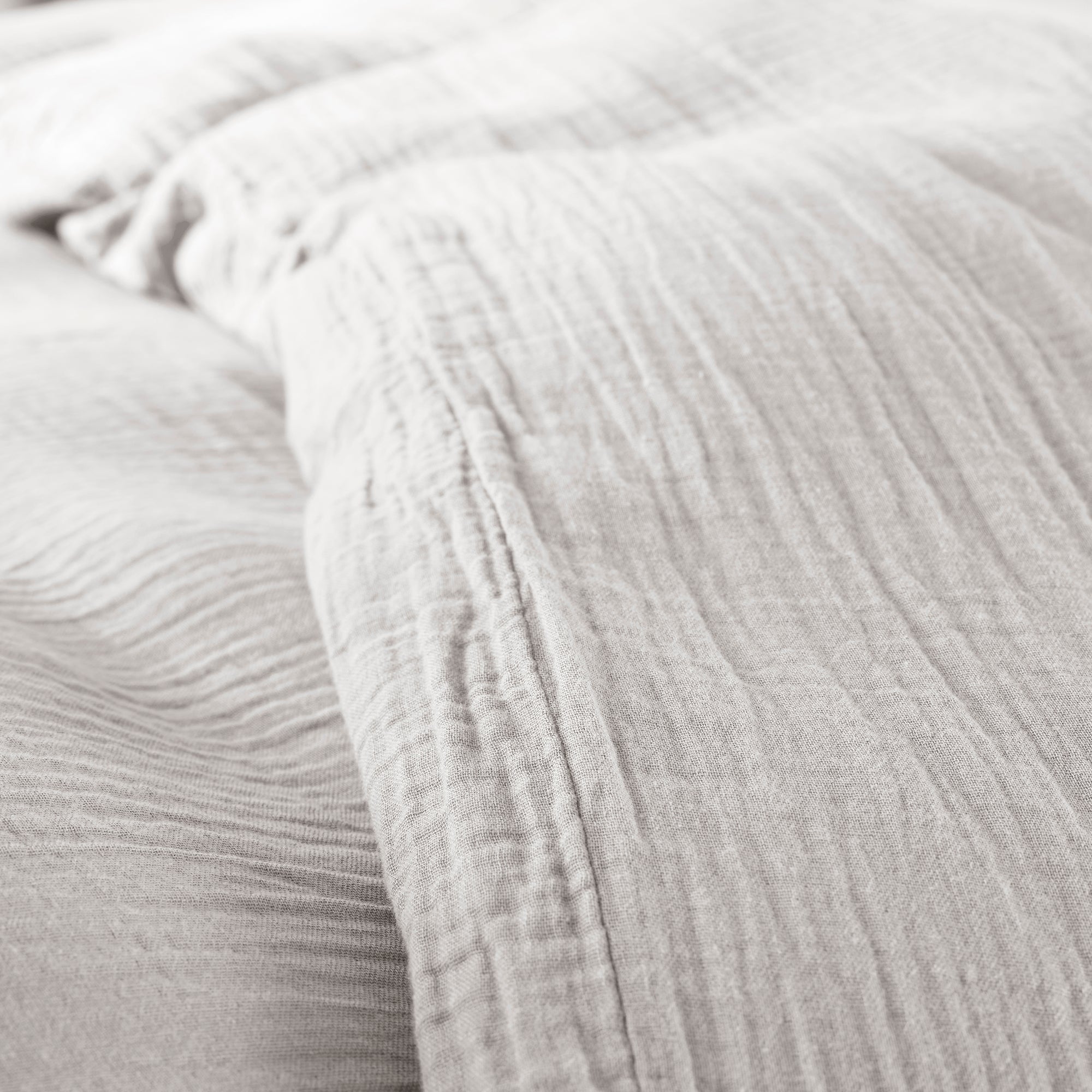 Pack 3 pièces Housse de couette 240x220cm + 2 taies d'oreiller 65X65cm gaze de coton Perle