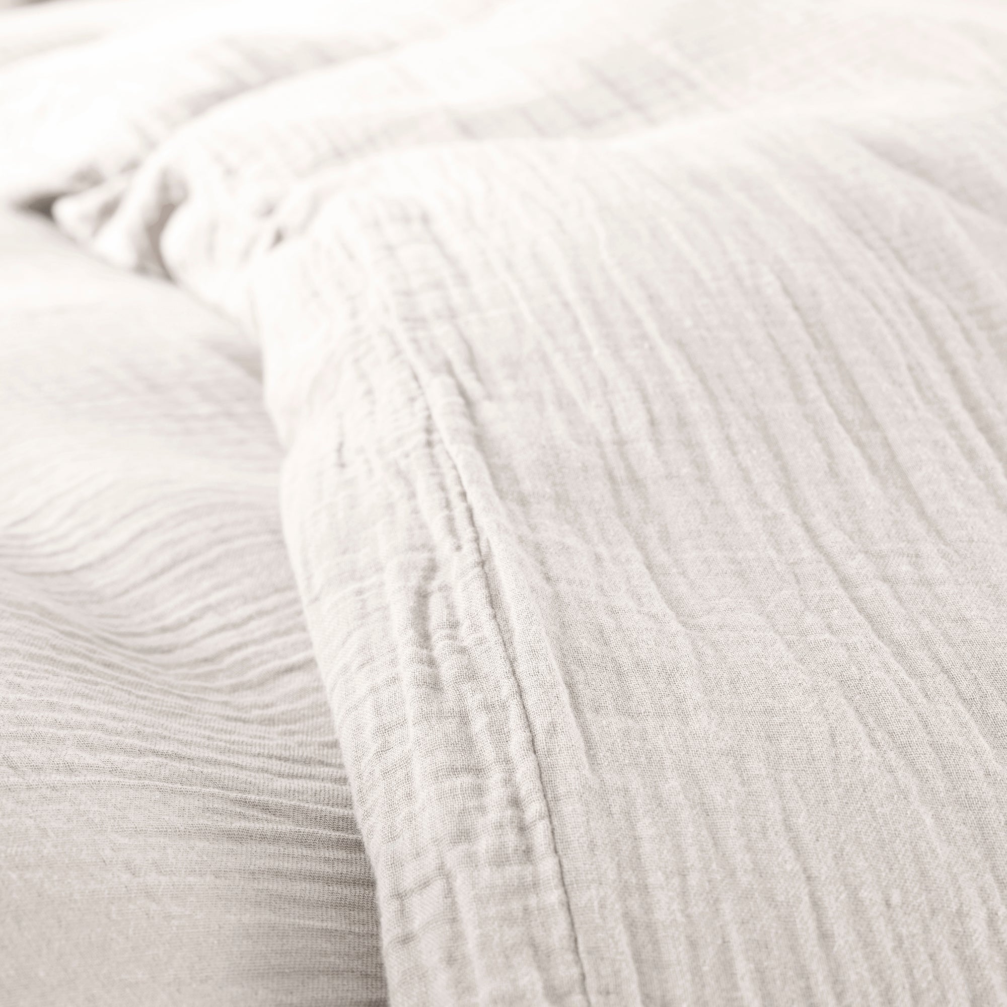Pack 3 Pièces Housse de couette - 260x240cm + 2 taies d'oreiller 65X65cm gaze de coton Neige