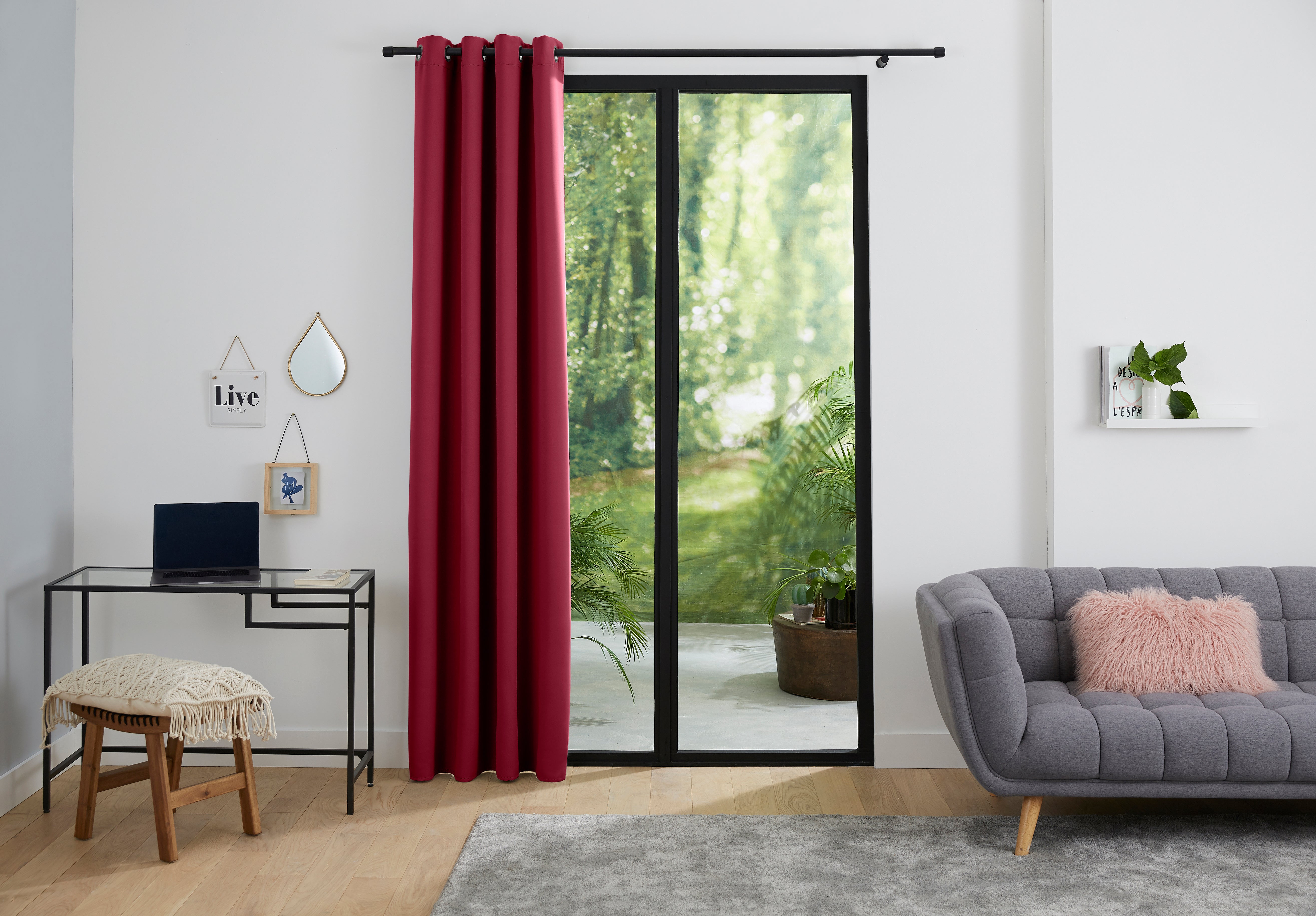 Rideau occultant 140 x 260 cm Cerise