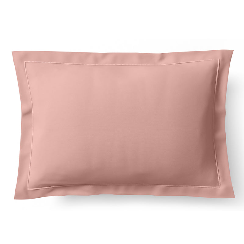 Taie d'oreiller Percale 50 x 70 cm Pur Coton Peigné Longues Fibres 80 Fils/cm² Rose poudré