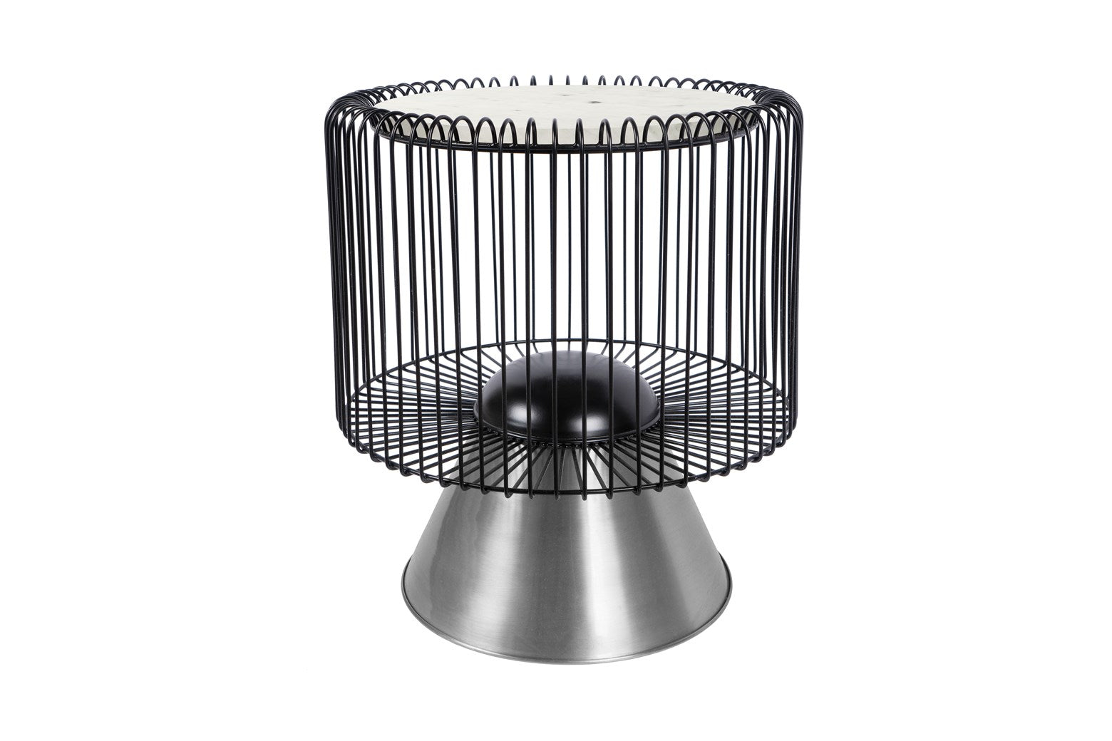 Table d'appoint blanc noir argent - Malibu