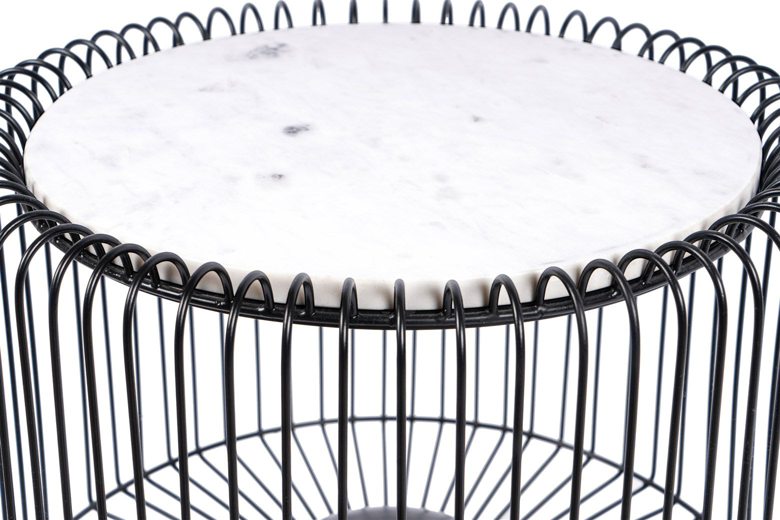 Table d'appoint blanc noir argent - Malibu