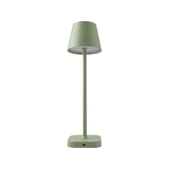 FlinQ - Lampe de table - Rechargeable - Intensité variable avec mode mémoire - 3 niveaux d'éclairage - 38 cm - Verte claire