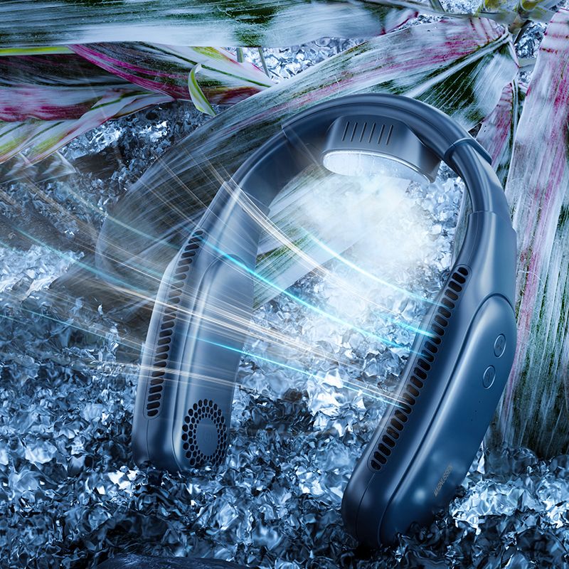 Ventilateur de cou portable bleu marine luxe