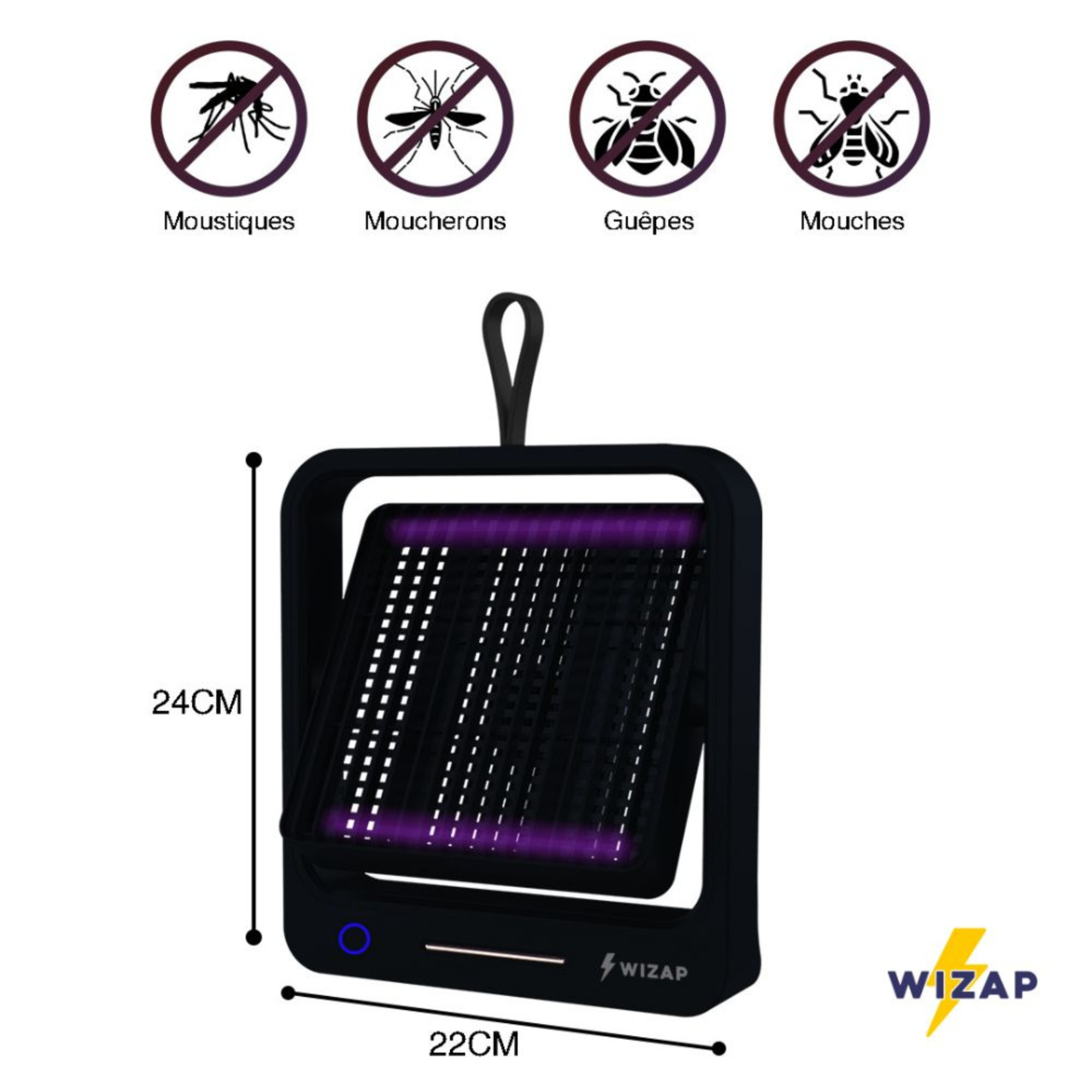 Lampe sans fil anti-moustique - Attire, Aspire et Grille les moustiques : 3 en 1
