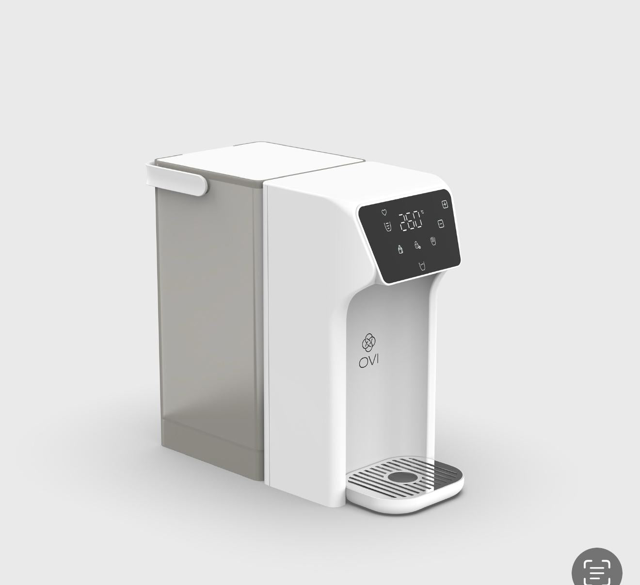 Lot: Fontaine à eau ultra compacte et autonome OVI E – coloris noir + Pack de 6 filtres