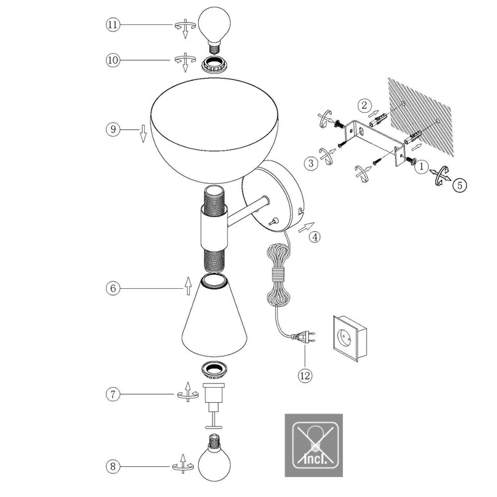 Lampe applique pour mur - 2 lumières - Fastlast