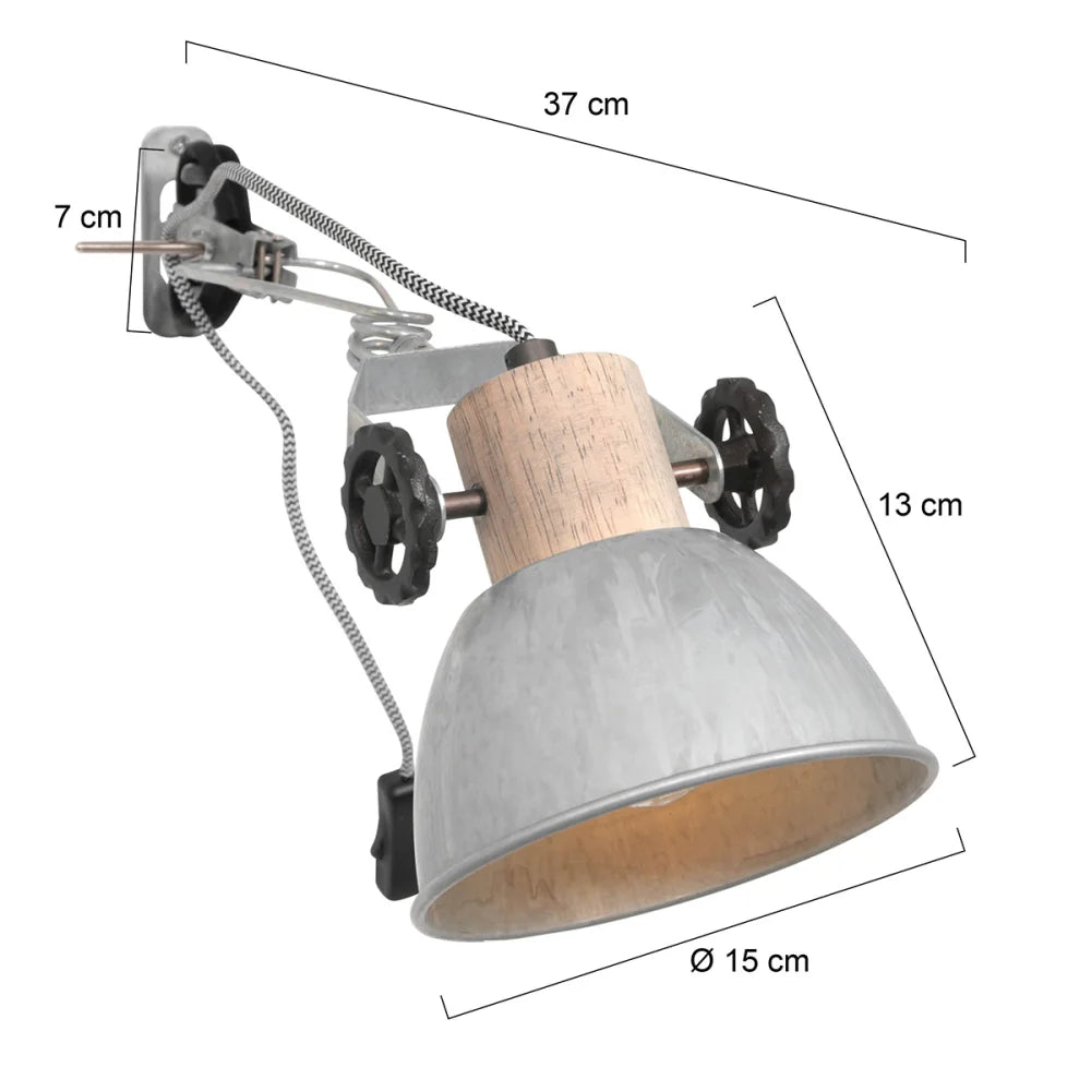 Lampe spot pince nickel mat - Gearwood
