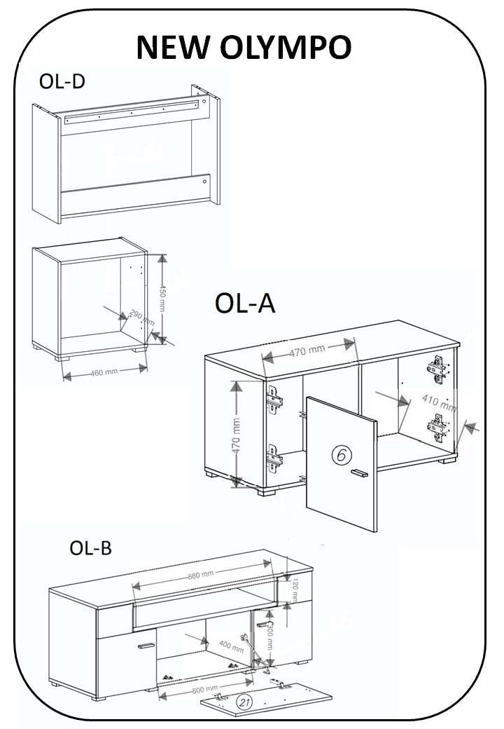 Meuble de salon avec cheminée électrique - 290 x 170 x 45 cm - finition blanc et noir laqué
