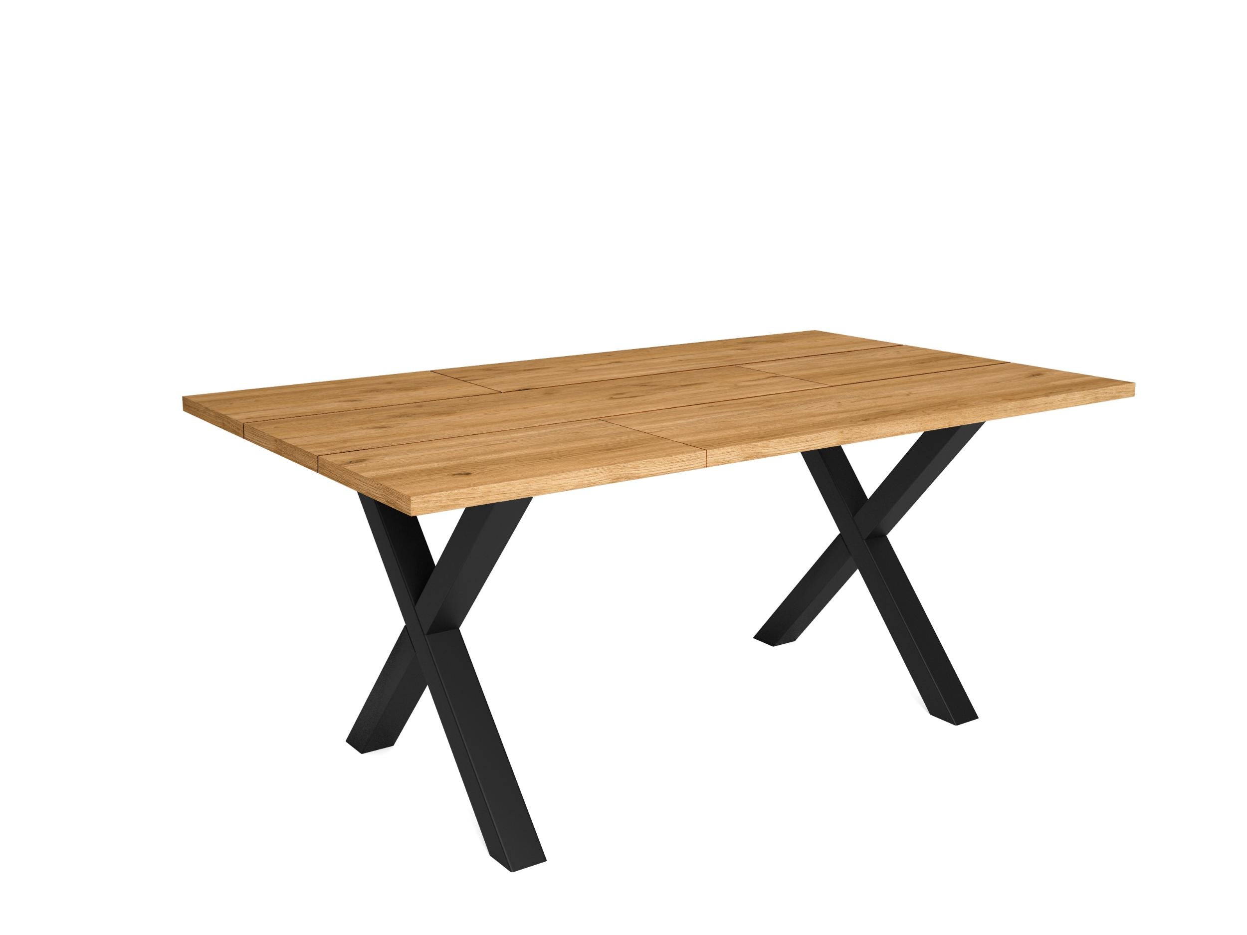 2 Pieds de Table style industriel - 72x72 cm - Support en Forme de X - Bois Massif - Laqué noir