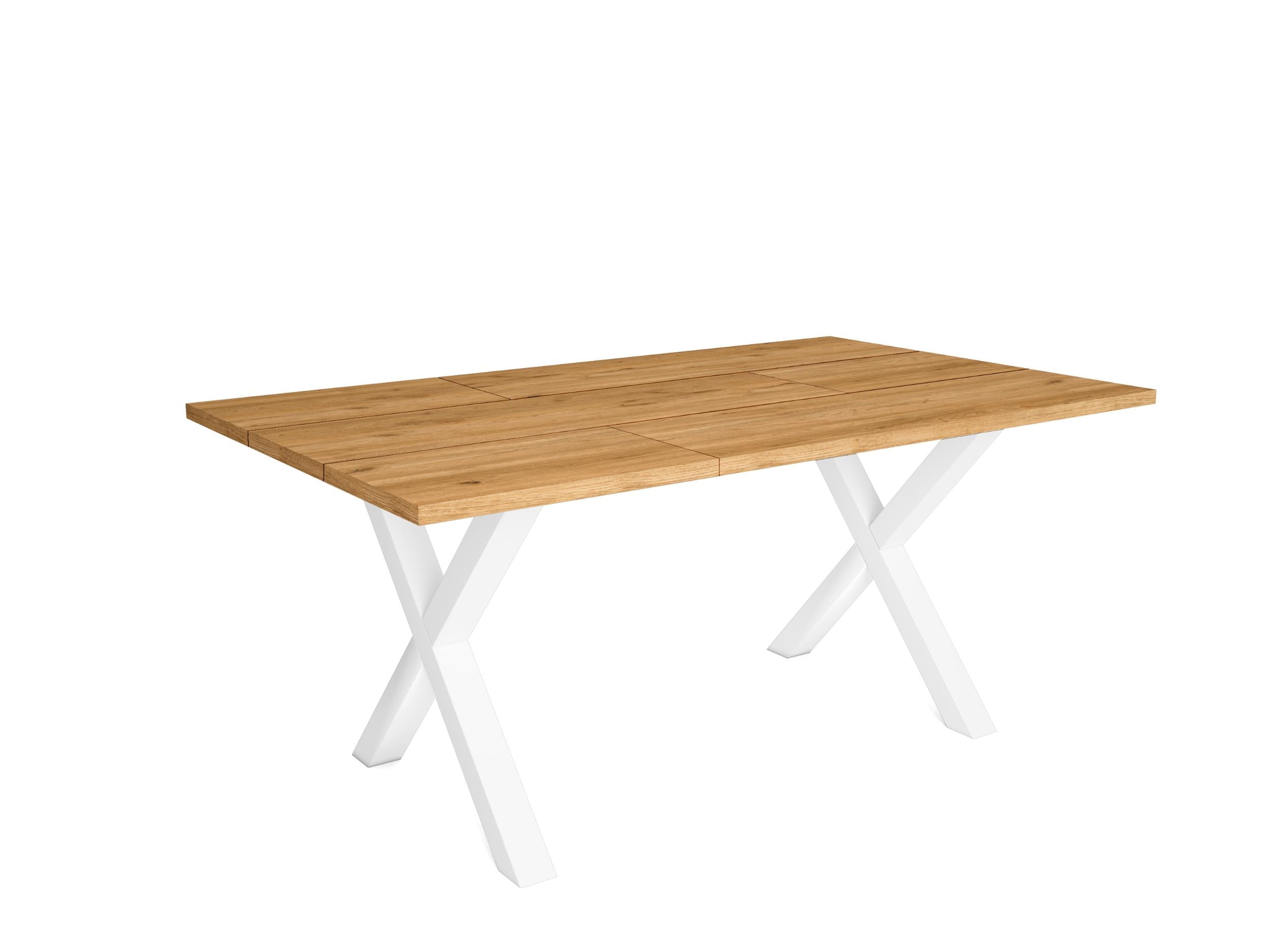 2 Pieds de Table style industriel - 72x72 cm - Support en Forme de X - Bois Massif - Laqué Blanc