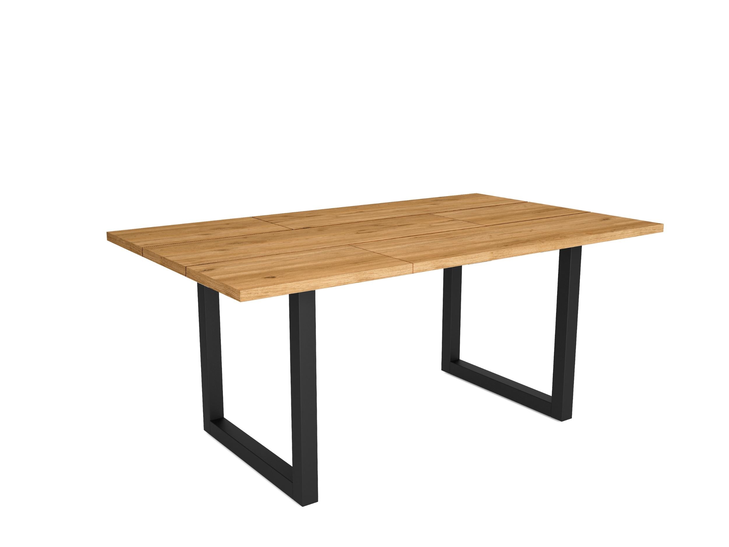 2 Pieds de Table style industriel - 70x72 cm - Support en Forme de U - Bois Massif - Laqué noir
