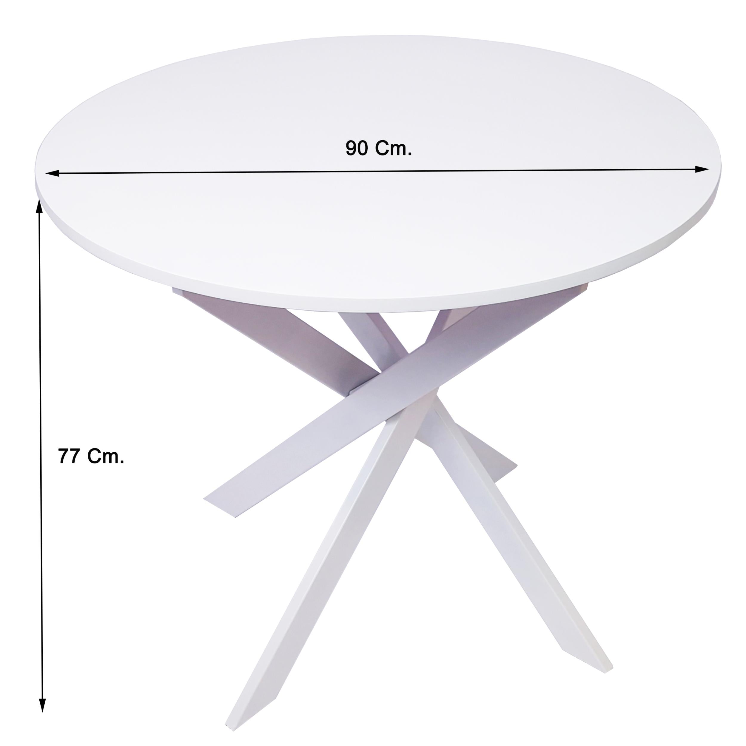 Table à manger ronde fixe ZEN Blanche