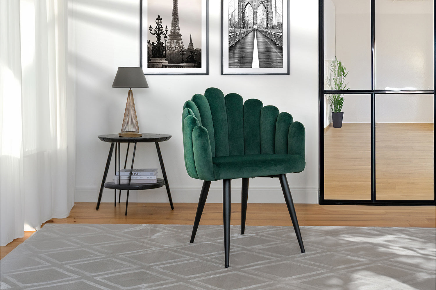 Chaise de salle à manger verte - Jeanne