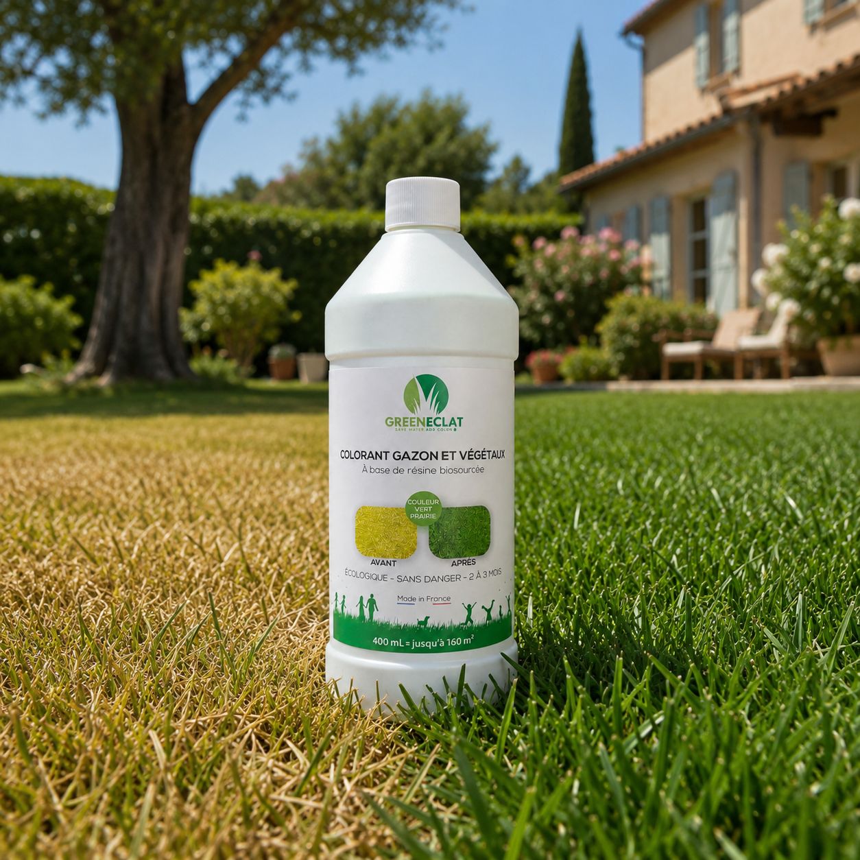 Colorant naturel pour gazon & végétaux concentré - résultat immédiat - vert prairie - 400ml