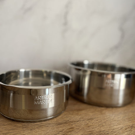 Batterie de cuisine inox avec manche amovible 15 pièces Arthur Martin - Tous feux dont induction