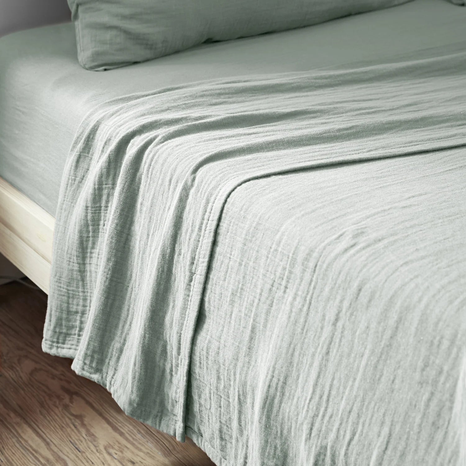 Drap plat Gaze de Coton Eucalyptus