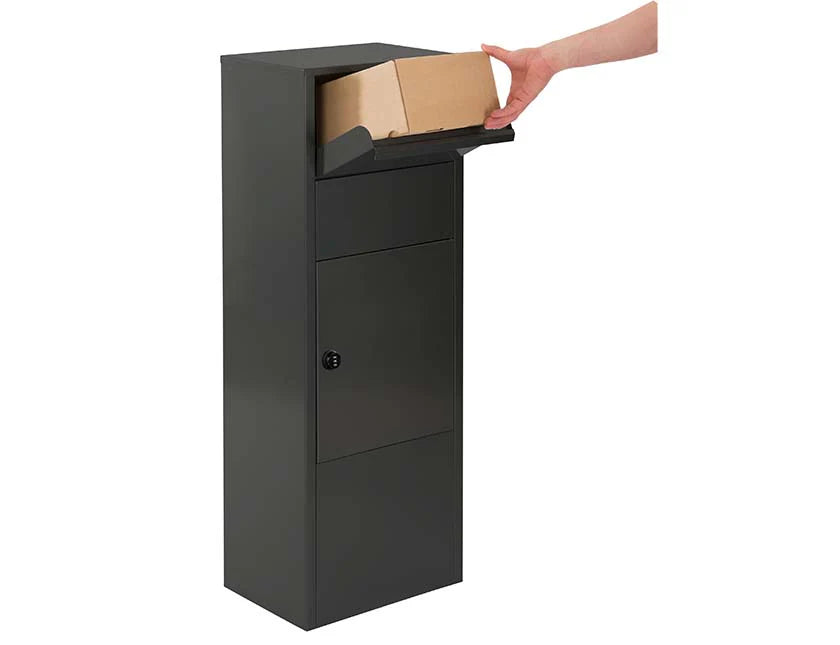 Boîte aux lettres pour paquets verticale Hannovre noire mate