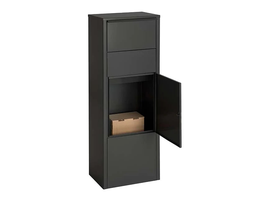 Boîte aux lettres pour paquets verticale Hannovre noire mate