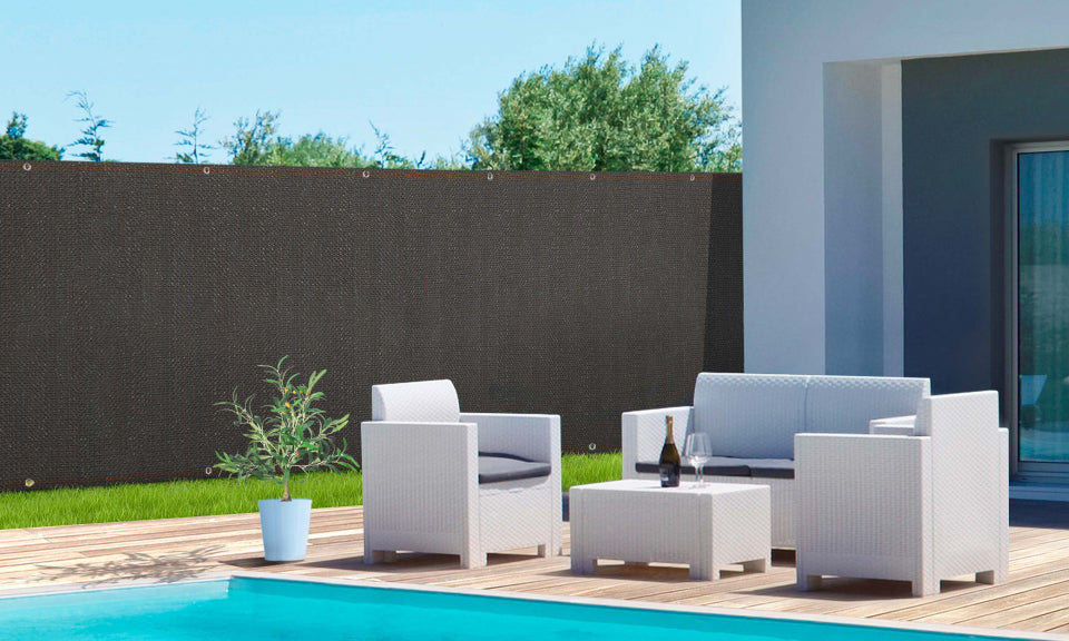 Brise vue occultant 1.5x10 m 220 gr/m² gris