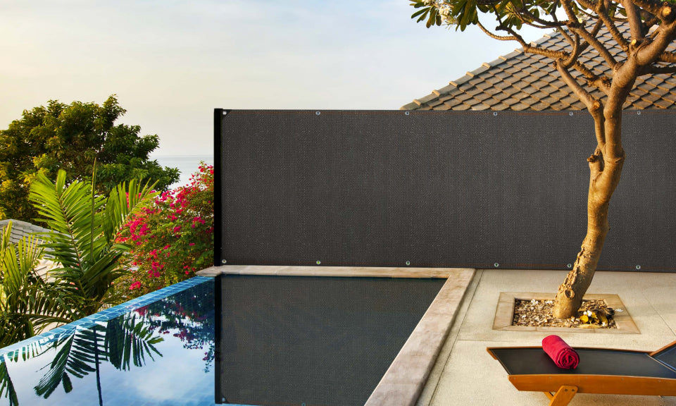 Brise vue occultant 1x10 m 300 gr/m² gris