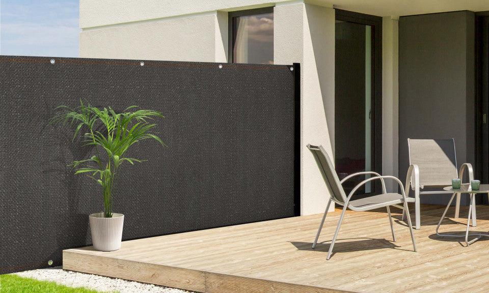 Brise vue occultant 1x5 m 300 gr/m² gris