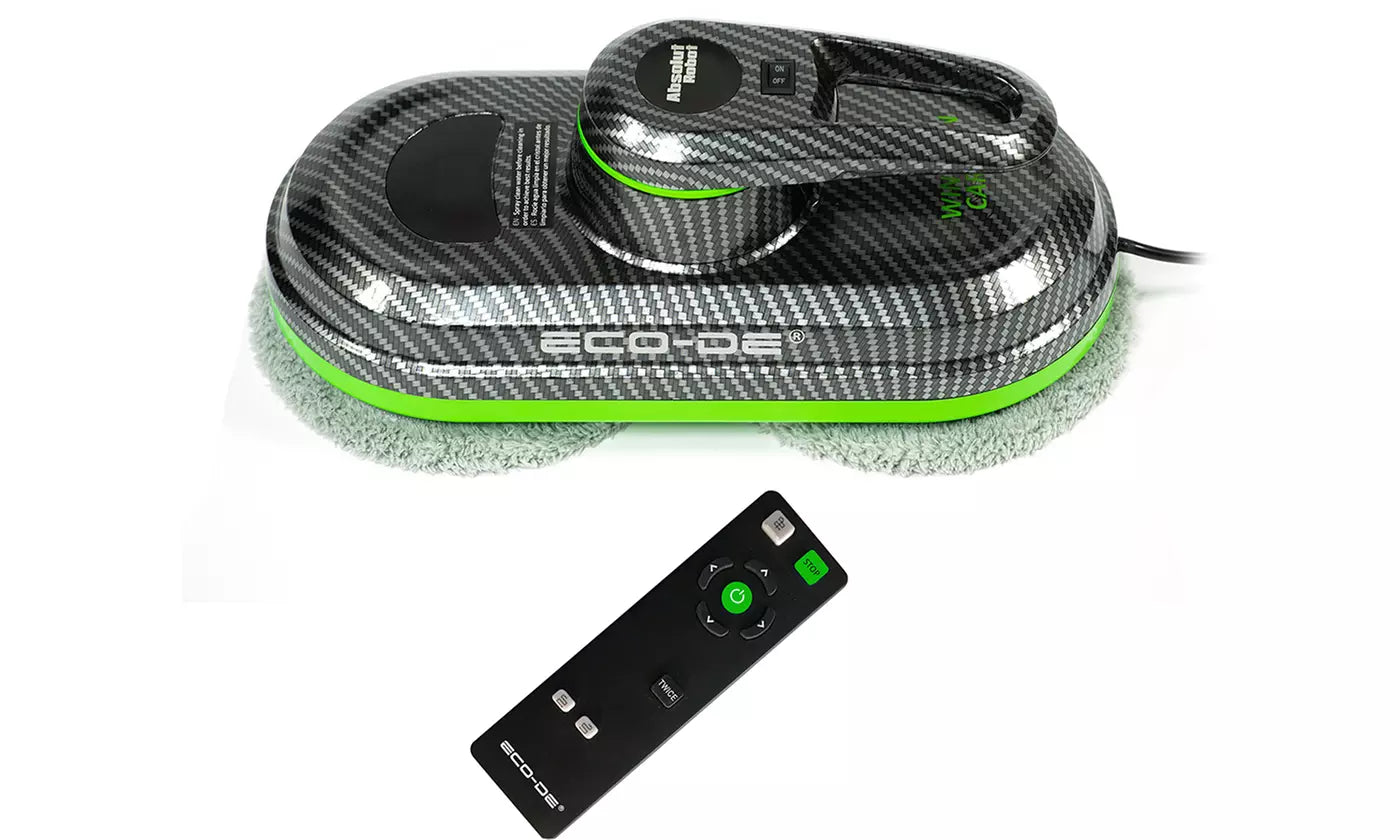 Robot lave vitres automatique pour fenêtres, 3 programmes - 12 chiffons microfibres inclus