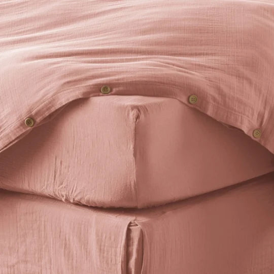 Drap housse en Gaze de coton Rose